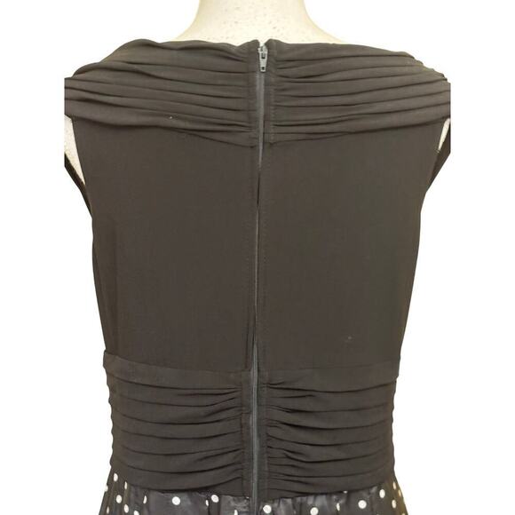 Adrianna Papell black dot dress, 14, Easter, party, fit and flare, retro glam - Picture 5 of 7